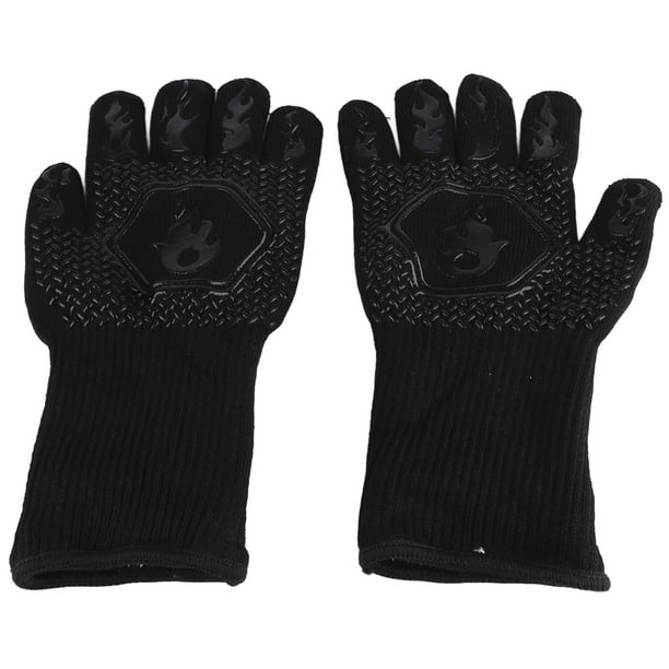 Guantes ignífugos para parrilla, guantes para barbacoa, resistentes al calor, resistentes al fuego, guantes para parrilla, guantes antideslizantes para horno, instalación sin esfuerzo