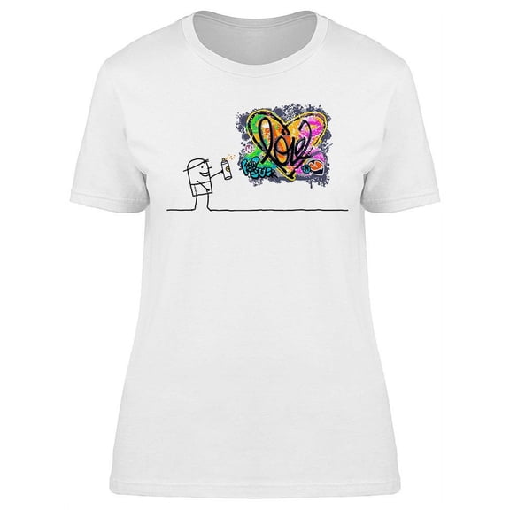 Man Designing A Graffiti Heart T-Shirt Women -Image by Shutterstock, Female XX-Large