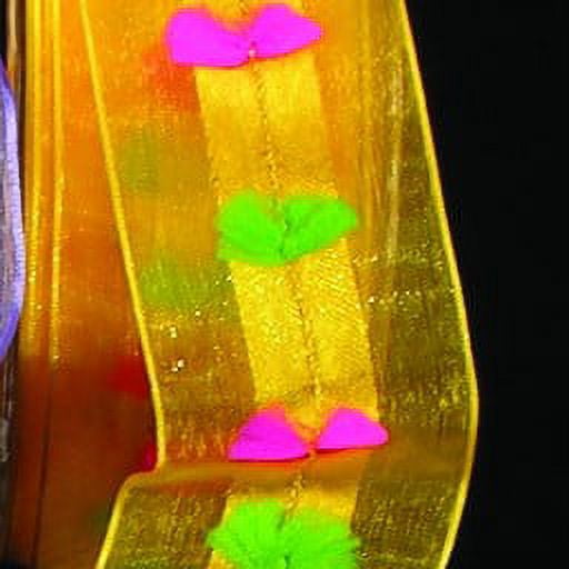 The Ribbon People Yellow and Green Floral Wired Craft Ribbon 1.5" x 27 Yards