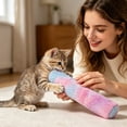 thumbnail image 7 of Interactive Cat Toys Cat Toys for Indoor Cats 14 Inch Crinkle Cat Toys with Catnip for Biting Chewing Oral Kitten Entertainment Purple Pink, 1 Pack, 7 of 7