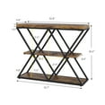 thumbnail image 3 of 3-Tier Industrial Entryway Console Table - X-Shaped Metal Frame & Open Storage Shelves, Ideal Hallway Accent Table, 3 of 9