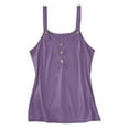 thumbnail image 5 of Otntypg Summer Tank Tops for Women Cute Adjustable Suspender V Neck Summer Button up Basic Shirts Loose Relaxed Fit Sleeveless Cozy Tunic Blouse Purple XL, 5 of 7