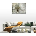 thumbnail image 4 of Farmhouse Floral Bathroom Wall Art White Flowers Butterfly Pictures Country Floral Canvas Painting Rustic Bathroom Decor Framed Artwork for Bathroom Bedroom Living Room Kitchen 16"x12", 4 of 6