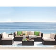 thumbnail image 2 of Vineego 6 Count Metal Weatherproof and Anti-UV Outdoor Conversation Sets with Cushions, Beige/Green, 2 of 4