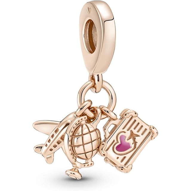 AVION GLOBO Y MALETA ROSE GOLD
