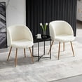 thumbnail image 6 of NORDICANA Modern Mid-Century Dinining Chair Upholstered Set of 2,Trendy Accent Chair Ergonomic Design Comfortable Living Room Chair with Armrest,Barrel Chair with Sturdy Metal Legs for Reading,Vanity, 6 of 8