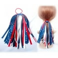 thumbnail image 2 of Independence Day National Day Girl Striped Bow Streamer Headband Hair Rope Rubber Band for Kids and Adults, 2 of 3