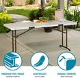 thumbnail image 6 of Lifetime 6 Foot Rectangle Fold-in-Half Table, Indoor/Outdoor Commercial Grade, Almond (80382), 6 of 15
