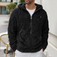 thumbnail image 2 of FYDUU Men's Lined Cardigan Sweater Coat Hooded Lined Long Sleeve Cardigan Jacket Soft Warm Winter Outwear Casual Cardigans Stylish Sweaters, 2 of 9
