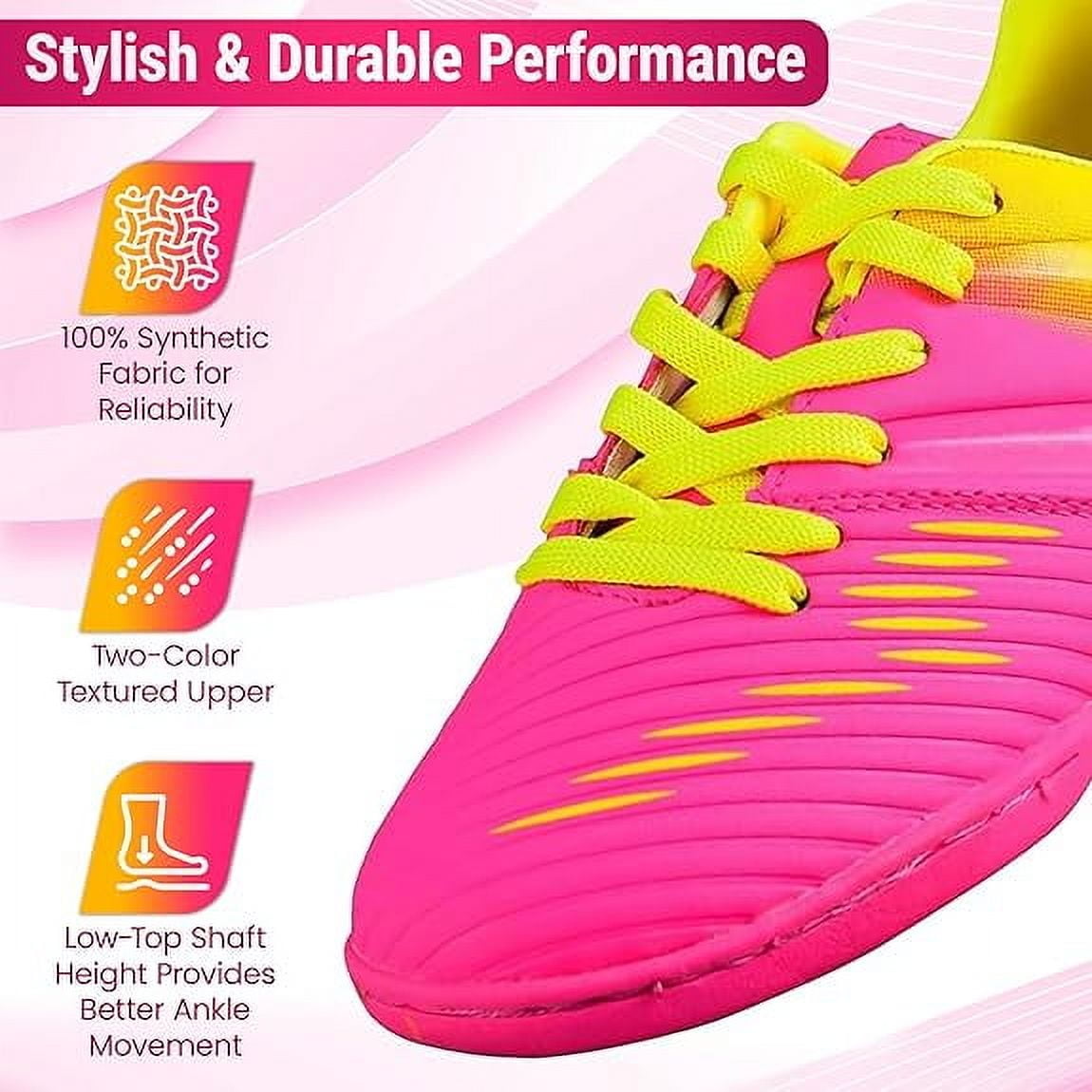 Vizari Liga Indoor Football Shoes for Kids | 100% Synthetic and Machine Washable Indoor Cleats with Rubber Sole | Durable and Comfortable for Boys and Girls | Ideal for Indoor Soccer and Futsal