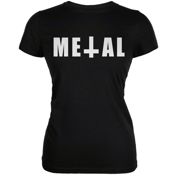Metal Black Juniors Soft T-Shirt - Large