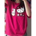 thumbnail image 6 of Sanrio Hello Kitty Rose Red Cotton Short Sleeve T-shirt Women's Summer Clothing New 2022 Style Loose Student Top Women Y2k Girls, 6 of 11