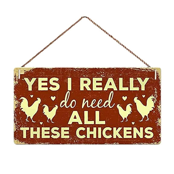 Fantasook Funny Chicken Coops Signs Red Outdoor Farmhouse Decors Wood Hanging Wall Art Hanging Plaques for Chicken Lover