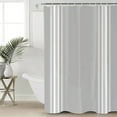 thumbnail image 5 of Farmhouse Gray Shower Curtain, 60" x 72", White Stripe Waterproof Bathroom Curtain Washable Shower Curtain Set with 12 Hooks, 5 of 6