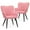 Soft Pink, variant on Magshion Shell Shape Accent Chair Set of 2, Armchair with Metal Leg, Upholstered Cotton-linen Single Sofa Chair, for Living Room Bedroom, Lava Gray