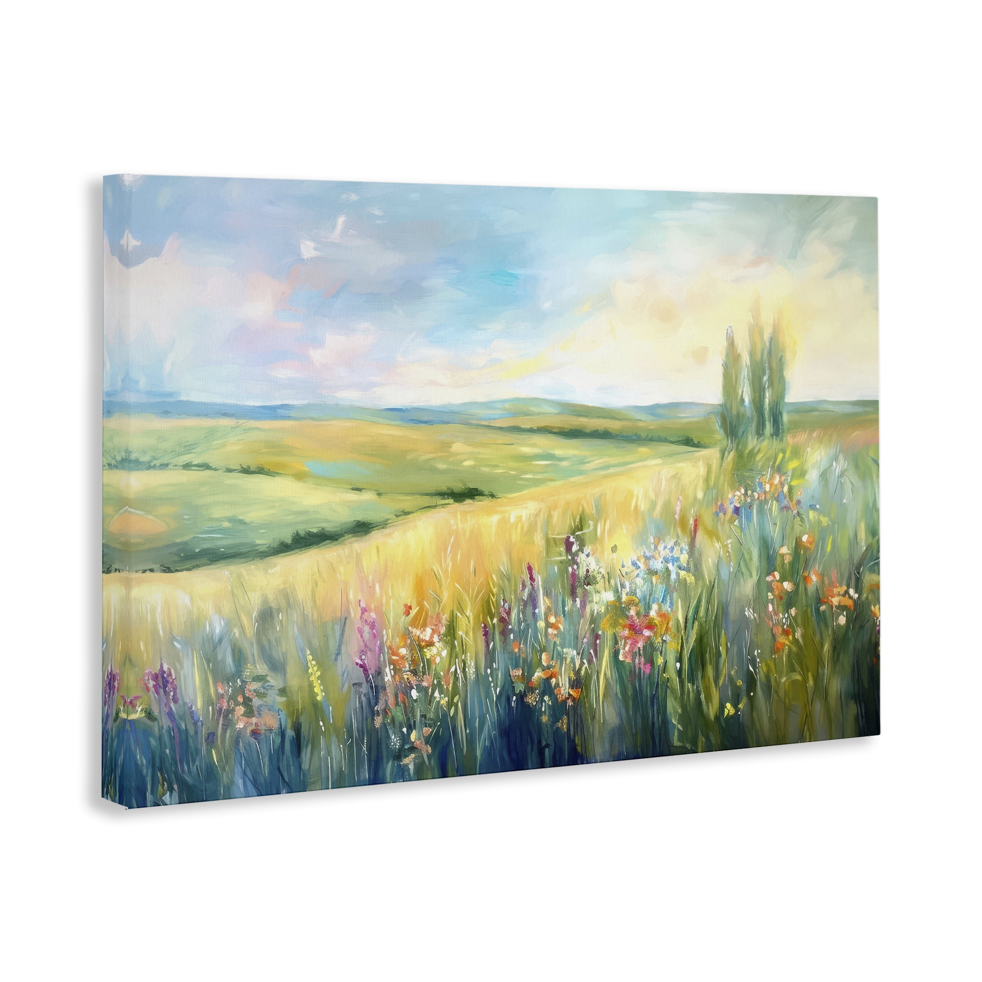 Stupell Industries Lush Prairie Paradise Landscape & Nature Painting Wrapped Canvas Art Print Wall Art, 36 x 24