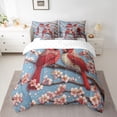 thumbnail image 2 of Homewish Cardinal Bird 7-Piece Twin Bedding Sets,Japanese Cherry Blossom Bedding Comforter Set,Pink Red Blue Sheet Sets For Girls Kids,Luxury Bedroom Decor Reversible, 2 of 8