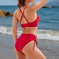 thumbnail image 3 of High Waisted Bikini Sets for Women Tummy Control Swimsuits V Wire Two Piece Bathing Suit Summer Vacation 2026 Red 2XL, 3 of 4