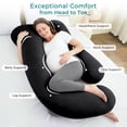 thumbnail image 4 of Sasttie Cooling Pregnancy Pillows for Sleeping, U Shaped Full Body Pillow with Removable Cover, Pregnant Women Must Haves, Maternity Essential,Black, 4 of 8
