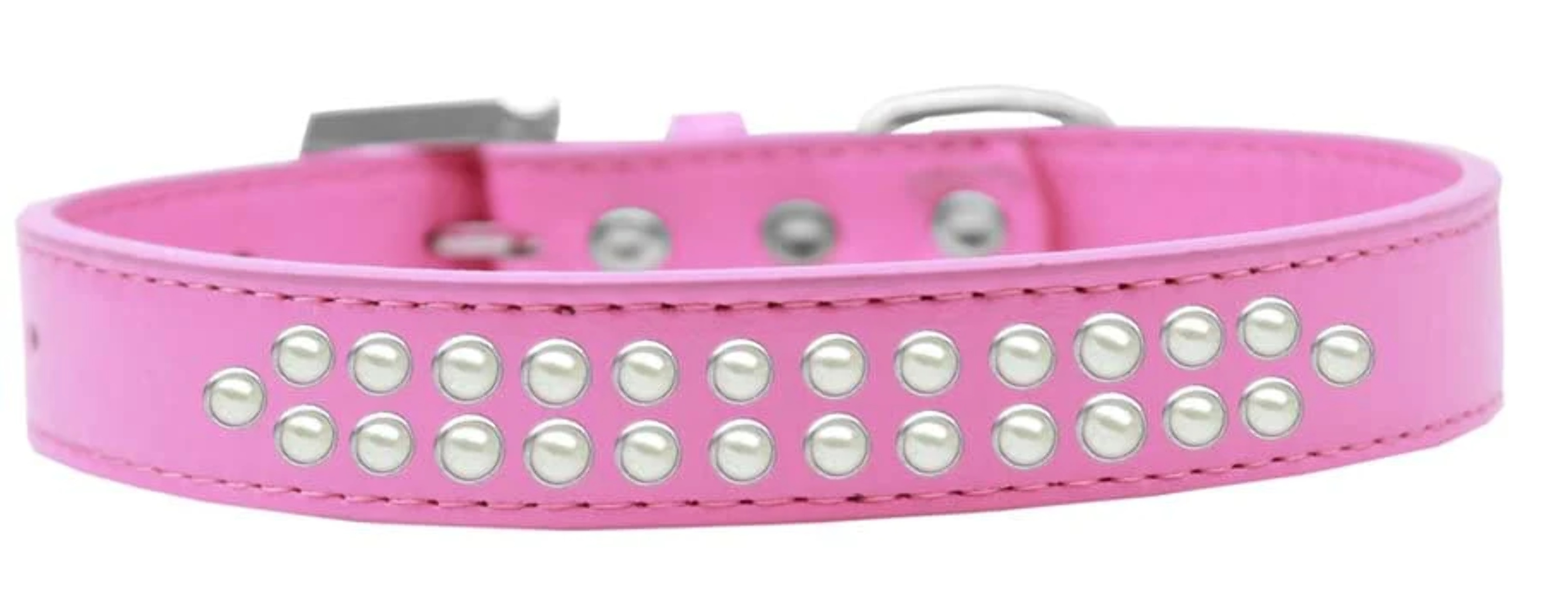 Mirage Pet Products613-03 LPK-14 Two Row Pearl Dog Collar, Light Pink - Size 14 - image 5 of 9