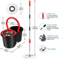thumbnail image 2 of Spin Mop and Bucket with Wringer Set 360 Spinning Mop Bucket System with 3 Microfiber Mop Replacement Heads and 61"" Stainless Steel Adjustable Handle for Floor Cleaning (20QT), 2 of 4