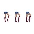 thumbnail image 3 of Jumpingount Medias hasta el muslo a rayas, calcetín cálido antideslizante, botas JK, calentadores para piernas, Día de San Valentín, accesorios para Type1 Jumpingount CBP376829, 3 of 6