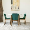 thumbnail image 4 of Coleman 5-Piece Mid-Century round Dining Set w/ 4 Velvet Dining Chairs in Green, 4 of 4