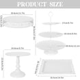 thumbnail image 2 of Juego de 8 piezas para tartas de metal, soporte de mesa de postre de 3 niveles, torre de exhibición de pasteles y bandeja para galletas para fiestas de cumpleaños, bodas, baby shower, 2 of 7