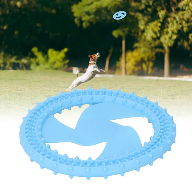 Dog Flying Disc Toy, Soft Teeth Cleaning Interactive Dog Flying Disc Toy With Silicone Material, Easy To Use For Outdoor Training