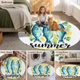 thumbnail image 6 of Summer Round Area Rugs 3 ft, Watercolor Green Fish Lemon Mint Buffalo Plaid Yellow Washable Small Area Rug with Non-Slip Sturdy Edge Binding Round Front Door Mat Floor Carpet for Entryway, 6 of 9