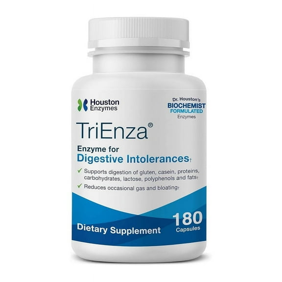 Houston Enzymes Tri Enza for Digestive Intolerance -180 Capsules