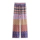 thumbnail image 4 of HH TRAF Pantalones de pierna ancha holgados de cintura alta para mujer, moda informal, estampados, bolsillos laterales, cordón decorativo, pantalones sueltos, 4 of 5