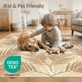 thumbnail image 4 of ODIKA Beige Cream Leafy Decorative Balanced Rectangular Fronds Large for Playroom, Bedroom, Reading Nook, Pet Friendly & Kids Safe Play, 4 of 7