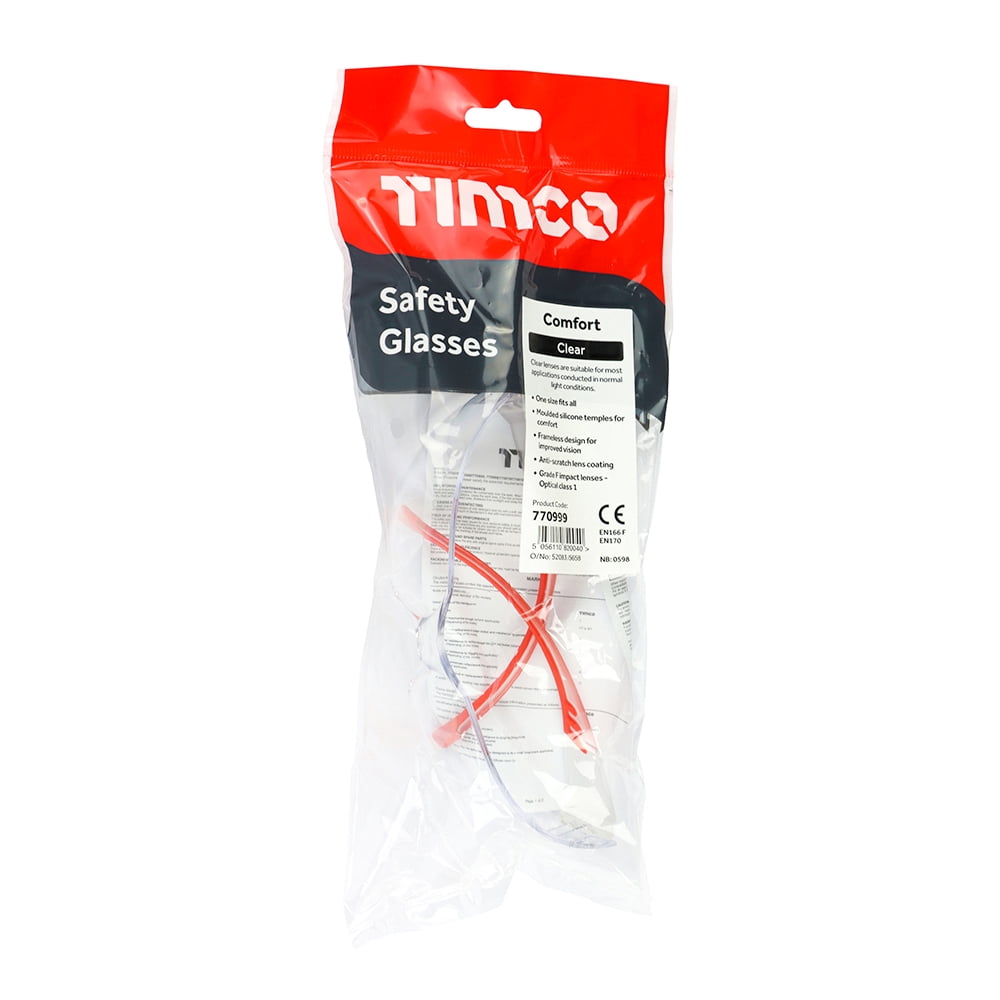 Timco - Comfort Safety Glasses - Clear (Size One Size - 1 Each)