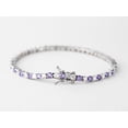 thumbnail image 2 of Hitanshu Jewels Women's Tennis Bracelet 14k White Gold Plated Round Cut Purple Cubic Zirconia, 2 of 4