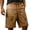 Coffee, variant on TEAJOPSUU Men's Cargo Shorts Drawstring Waist Cargo Shorts with Multi-Pocket Design Quick Dry and Sweat-Wicking Features Beige