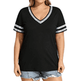 thumbnail image 4 of Perfectbot Women's Plus Size Summer Tops V Neck Short Sleeve Breathable Loose Fit Tunic Blouse S-5X, 4 of 7