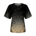 thumbnail image 4 of Bibifish Womens T-Shirts Casual Gradient Sequin Print Short Sleeve Tee Loose Fit Crew Neck T-Shirts Comfortable Festival Pullover Tops, 4 of 5
