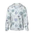 thumbnail image 2 of Uemuo Retro ice blue snowflakes Pattern Women's Full Zip UPF 50+ Sun Protection Hoodie Jacket Long Sleeve Sun Shirt Hiking Outdoor Performance with Pockets-, 2 of 9