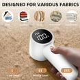 thumbnail image 4 of FrSara Fabric Shaver, Lint Remover Rechargeable, Electric Portable Sweater Defuzzer with 3 Speeds, 6 Leaf Blades, Digital LED Display to Remove Pilling for Clothes, Furniture, Sweater, Couch,Blanket, 4 of 10