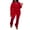 red, variant on Two-Piece Women’s Fleece-Lined Half-Zip Mock Neck Tracksuit Set, Waist-Cinched Sweatshirt and Drawstring Pants, Warm Cozy Casual Lounge Outfit for Daily Wear