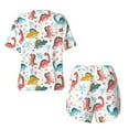 thumbnail image 6 of "Wukai Dinosaur Women's Pajama Set - Short-Sleeve Top and Shorts with Elastic Waistband and Pockets for Loungewear, Yoga, and Casual Wear-Large, 6 of 8