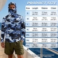 thumbnail image 6 of SEANATIVE Men's Performance Fishing Shirt Sun Protection Long Sleeve Shirt Soft Lightweight Breathable Neck Gaiter Hoodie for Summer Outdoor Fishing, S, Cartoon Fish Camo Blue, 6 of 7