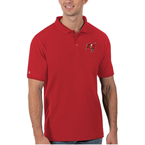 Men's Antigua Red Tampa Bay Buccaneers Legacy Pique Polo