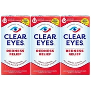 Clear Eyes,Redness Relief Eye Drops, 0.5 Fl Oz (Pack of 3)