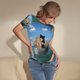 thumbnail image 3 of Balery Two Brave Cats Are Floating On The Sea Iceberg Body de cuello redondo de manga corta para mujer Tops de manga corta Tops básicos-Medium, 3 of 7