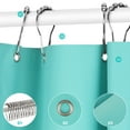 Bluegreen Shower Curtain Liner with 12 Metal Hooks Light Weight PEVA