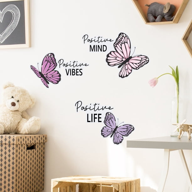 pstuiky Adhesivos luminosos de mariposas, adhesivos de pared removibles, adhesivos de flores para decoración de sala de estar, adhesivos de pared autoadhesivos