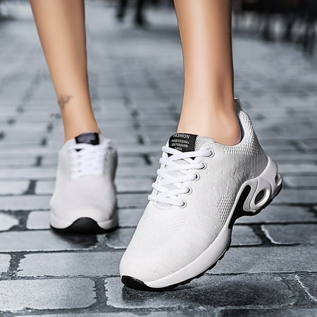 

Solid Air Cushion Mesh Running Sports Shoes Non Slip Knitted Weaving Casual Sneakers Women s Footwear