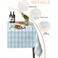 thumbnail image 5 of Aqua Blue Green Rectangle Tablecloth, Checkered Plaid Gingham Lattice Trellis Waterproof & StainResistant Tablecloth, Washable Oil-proof Table Cover for Dining/Party/Wedding/Camping/Buffet 52x70 In, 5 of 9